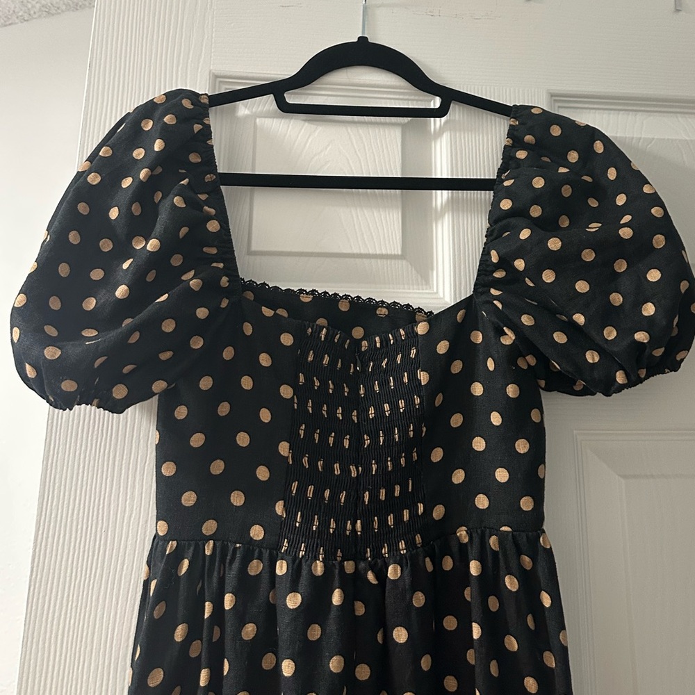 Reformation Marella Polka Dot Linen Dress Size 4 - Picture 8 of 11